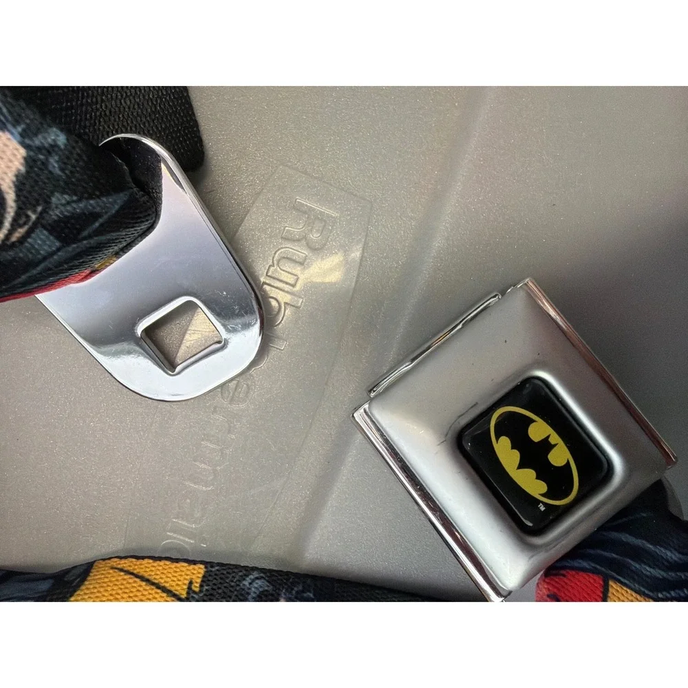 Buckle-Down Batman Seatbelt Belt DC Comics Graphic Print Black Yellow Adjustable